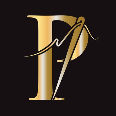 P Baş Harfi Dikiş Logosu Nakış, Tekstil, Moda, Kumaş, Kumaş Sembolü Tasarımı