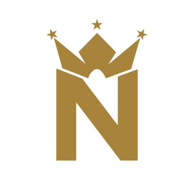 Kraliçe İşareti, Güzellik, Moda, Zarif, Lüks Sembolü için N. Kraliyet Logosu. Kral Logosu İmzası