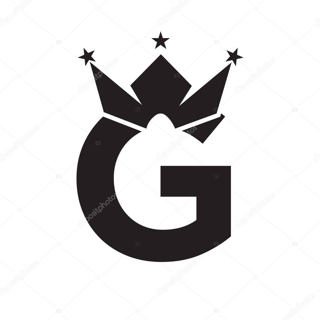 Letter G Crown Logo for Queen Sign, Beauty, Fashion, Elegant, Luxury Symbol. King Logo Sign