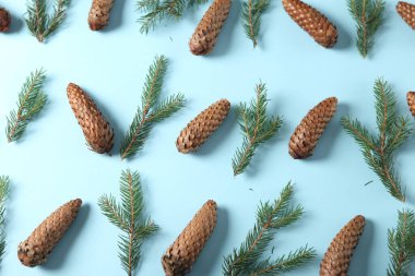 Mutlu Noeller ve mutlu bayramlar tebrik kartı, çerçeve, pankart. Yeni yıl. Beyaz üzerine çam ağacı dalları.