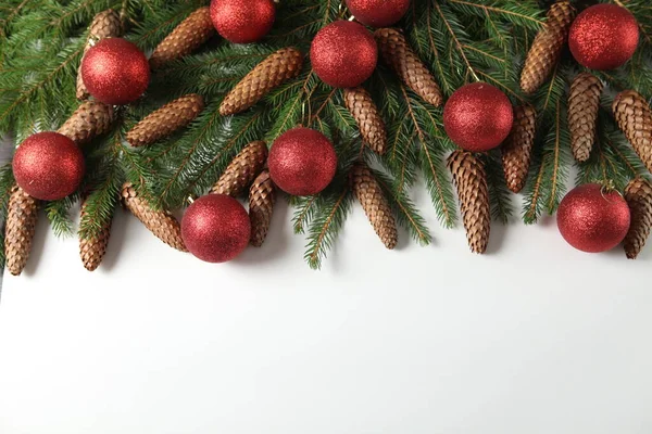 크리스마스 홀리데이 프레임 새해였지 사과나무 가지들 — 스톡 사진