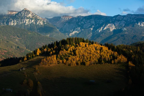 Charming Mountain Landscape Bucegi Mountains Carpathians Romania Autumn Nature Moeciu — Stock Photo, Image