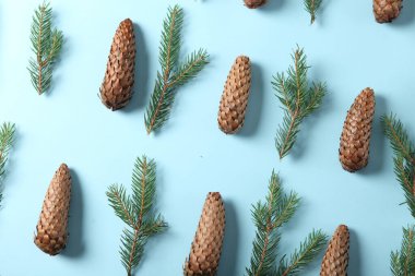 Mutlu Noeller ve mutlu yıllar. Yeni yıl arkaplanı, yeni yıl süslemeleri. Yeni yıl kartı..