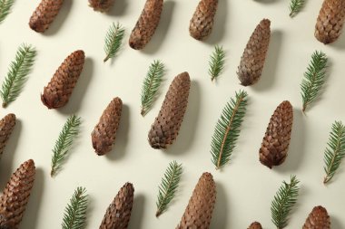 Bayram tebrik kartı ya da çam ağacı dallı pankart. Mutlu Noeller ve mutlu yıllar 2023.