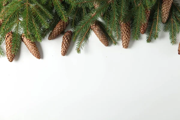 Weihnachtsgrußkarte Oder Bannerkomposition Mit Tannenzweigen Frohe Weihnachten Und Ein Gutes — Stockfoto