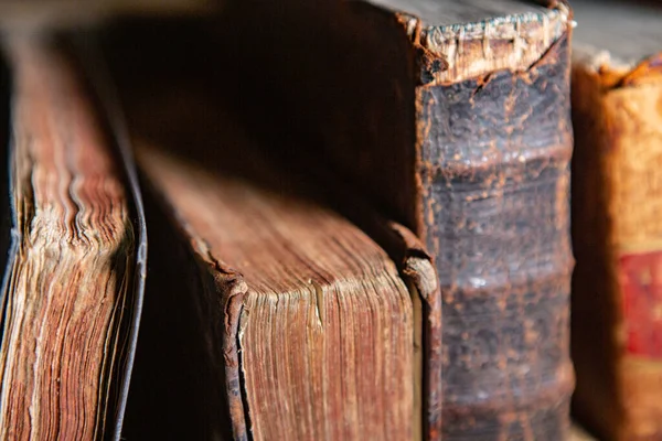 Heel Oude Boeken Planken Bibliotheek Boeken Als Symbool Van Kennis — Stockfoto