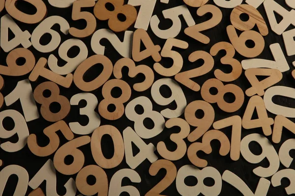 Kolorowe Drewniane Numery Tła Abstrakcja Tekstury Liczb Koncepcja Światowego Kryzysu — Zdjęcie stockowe