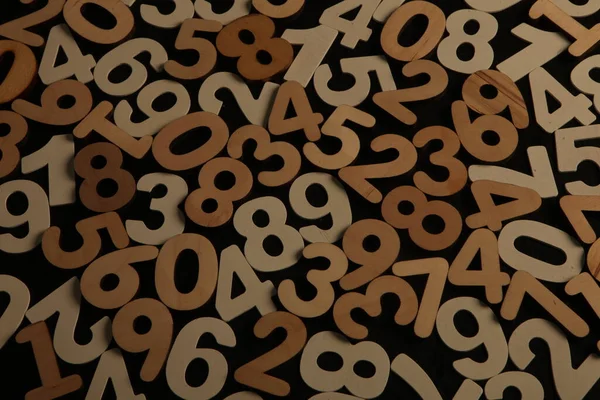 Colorato Sfondo Numeri Legno Numeri Texture Astrazione Concetto Crisi Economica — Foto Stock