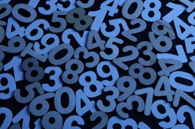 Rakamların geçmişi. Sıfırdan dokuza kadar. Sayıların dokusu. Mali veri kavramı. Matematik. Sayılarla kusursuz desen. finansal kriz konsepti. İş başarısı.