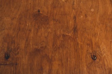 Düğümlü ve tırnak delikli klasik kahverengi ahşap arka plan dokusu. Eski boyalı ahşap duvar. Kahverengi soyut arka plan. Vintage ahşap, koyu renk yatay tahtalar.