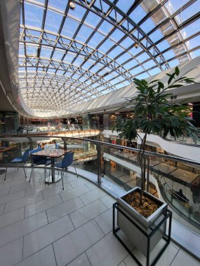 People Shop in interior Shopping Mall Malldova in Chisinau.