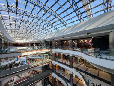 People Shop in interior Shopping Mall Malldova in Chisinau.