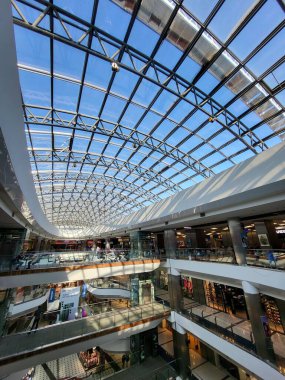 People Shop in interior Shopping Mall Malldova in Chisinau.