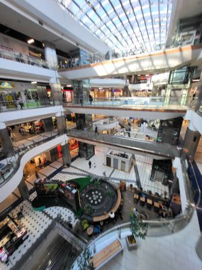 People Shop in interior Shopping Mall Malldova in Chisinau.