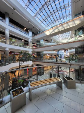 People Shop in interior Shopping Mall Malldova in Chisinau.