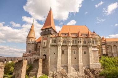 Corvin Castle is an imposing Gothic-Renaissance fortification, one of the largest in Transilvania clipart