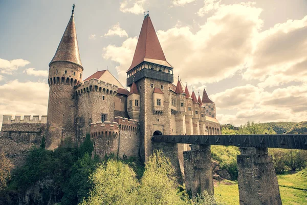 Corvin Castle Imponerande Gotisk Renässans Befästning Största Transilvanien — Stockfoto