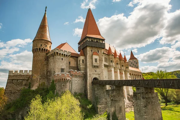 Hrad Corvin Impozantní Goticko Renesanční Opevnění Jedno Největších Transilvanii — Stock fotografie