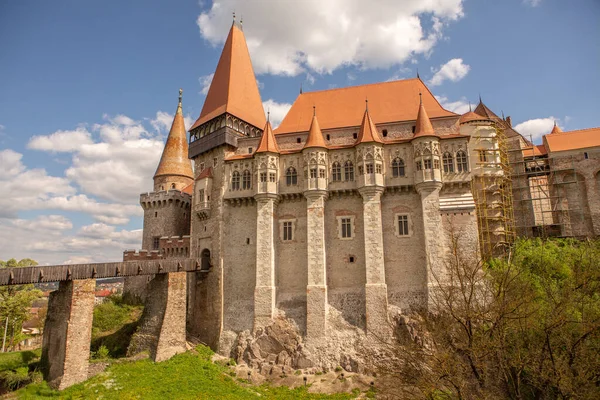 Hrad Corvin Impozantní Goticko Renesanční Opevnění Jedno Největších Transilvanii — Stock fotografie