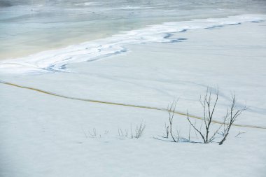 Romanya 'nın batı dağlarında zehirli atıkla kirlenmiş bir göl. Bakır madeninden dolayı doğa kirliliği. Ekolojik felaket ya da çevre felaketi