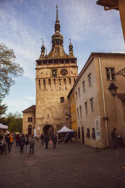 Una Hermosa Ciudad Medieval Sighisoara Corazón Rumania Transilvania Destino Viaje — Foto de Stock