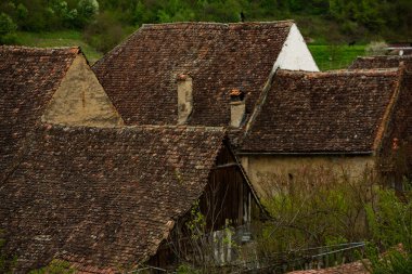 Biertan Romanya 'nın Transilvanya kentinde çok güzel bir ortaçağ köyü. Romanya 'nın tarihi bir kasabası Frankish ve Gotik mimari tarzını korumuştur. Seyahat fotoğrafı..