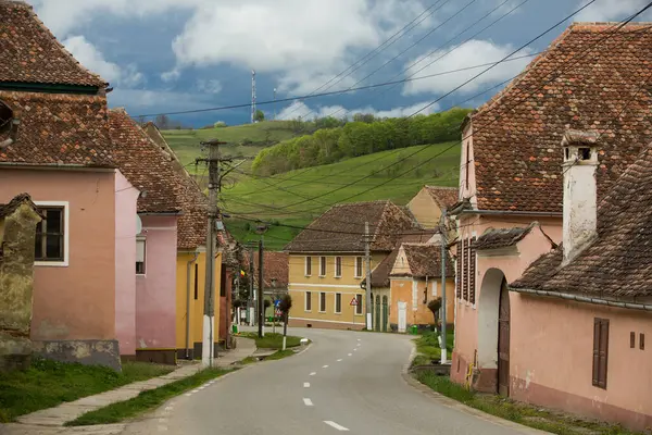 stock image Biertan a very beautiful medieval village in Transylvania, Romania. A historical town in Romania that has preserved the Frankish and Gothic architectural style. Travel photo.