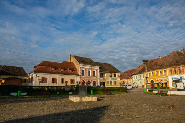 比尔坦是罗马尼亚特兰西瓦尼亚一个非常漂亮的中世纪村庄 一座保存了法兰克福风格和哥特式建筑风格的历史名城 旅行照片 — 图库照片