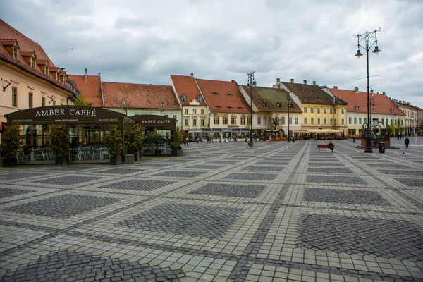 Středověká Ulice Historickými Budovami Srdci Rumunska Sibiu Východoevropské Město Citadely — Stock fotografie
