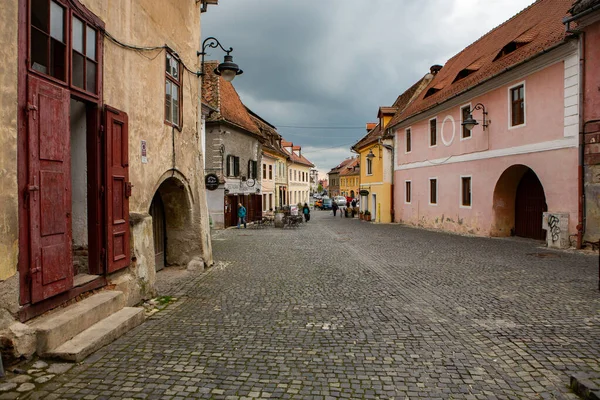 루마니아 중심부에 역사적 건물들이 중세의 유럽의 시비우 — 스톡 사진