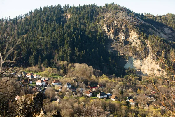 Rosia Montana Uma Bela Aldeia Velha Transilvânia Primeira Cidade Mineira — Fotografia de Stock