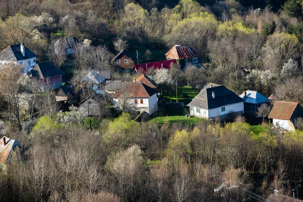 stock image Rosia Montana, a beautiful old village in Transylvania. The first mining town in Romania that started extracting gold, iron, copper. 