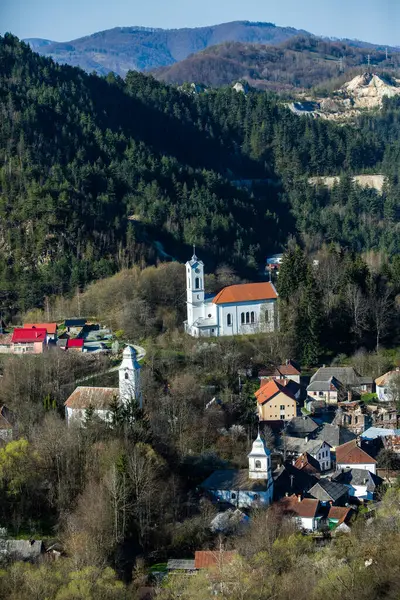 Rosia Montana Hermoso Pueblo Antiguo Transilvania Primera Ciudad Minera Rumania —  Fotos de Stock