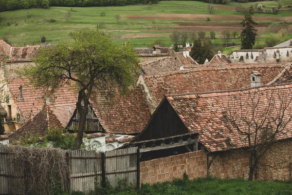 比尔坦是罗马尼亚特兰西瓦尼亚一个非常漂亮的中世纪村庄 一座保存了法兰克福风格和哥特式建筑风格的历史名城 旅行照片 — 图库照片