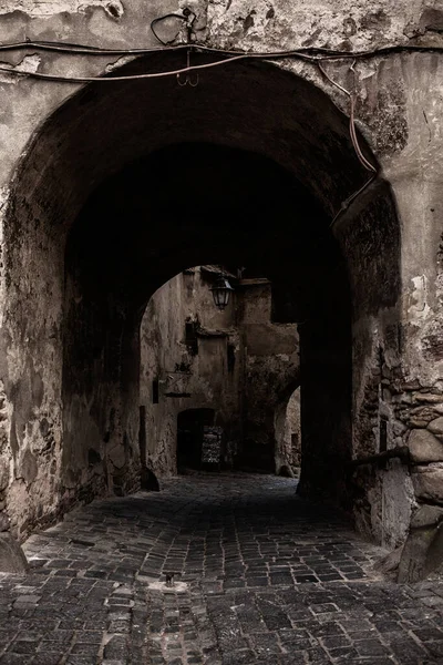 Romanya 'nın göbeğindeki Sighisoara adlı güzel bir ortaçağ kalesi, Doğu Avrupa' daki Transilvanya seyahat beldesi.