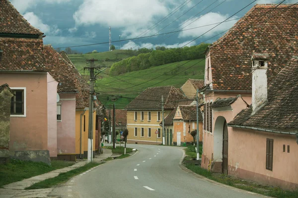 stock image Biertan a very beautiful medieval village in Transylvania, Romania. A historical town in Romania that has preserved the Frankish and Gothic architectural style. Travel photo.