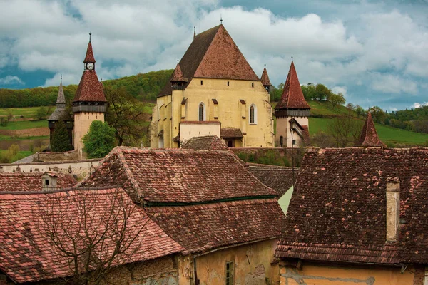 Biertan Красивая Средневековая Деревня Трансильвании Румыния Исторический Город Румынии Сохранивший — стоковое фото