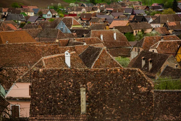 stock image Biertan a very beautiful medieval village in Transylvania, Romania. A historical town in Romania that has preserved the Frankish and Gothic architectural style. Travel photo.