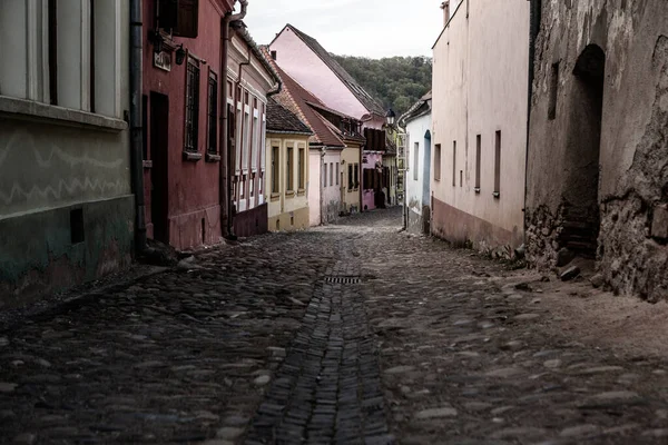 Romanya 'nın göbeğindeki Sighisoara adlı güzel bir ortaçağ kalesi, Doğu Avrupa' daki Transilvanya seyahat beldesi.