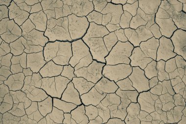 Kuru çatlamış toprak arka planı. Küresel ısınma ve iklim değişikliği kavramı.