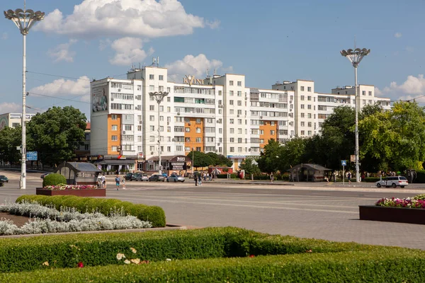 Une Rue Belle Propre Tiraspol Transnistrie Moldavie Par Une Journée — Photo