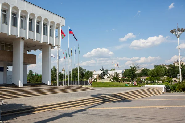 Beautiful Clean Street Intiraspol Transnistria Moldova Sunny Summer Day — Stock Photo, Image