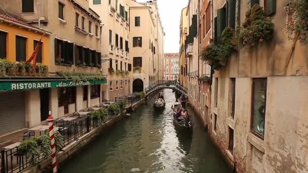 Evening Walk City Venetian Waters Italy — 비디오
