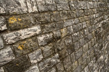 Tasarım için eski ve boş bir tuğla arka plan fotoğrafı. Kırmızı tuğla bir duvar..