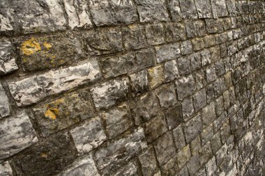 Tasarım için eski ve boş bir tuğla arka plan fotoğrafı. Kırmızı tuğla bir duvar..