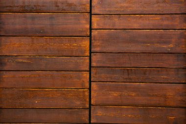 Eski ahşap kaplama arka plan, yüzey eski doğal renkli ahşap, üst manzara. Tahıl tablosu yüzeyi.