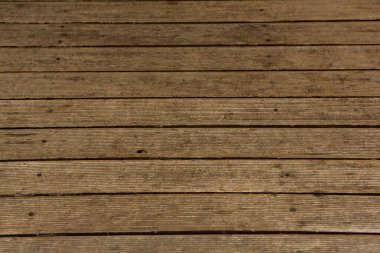 Eski ahşap kaplama arka plan, yüzey eski doğal renkli ahşap, üst manzara. Tahıl tablosu yüzeyi.