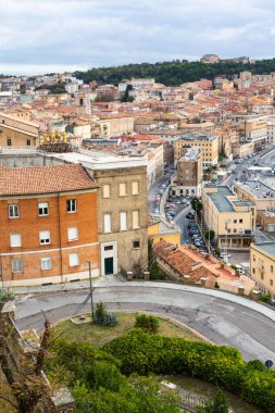 Adriyatik kıyısındaki İtalyan liman kenti Ancona 'nın güzel manzarası.
