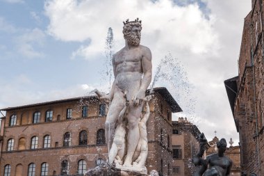 Neptün Çeşmesi, piazza della signoria, florence, İtalya