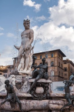 Neptün Çeşmesi, piazza della signoria, florence, İtalya
